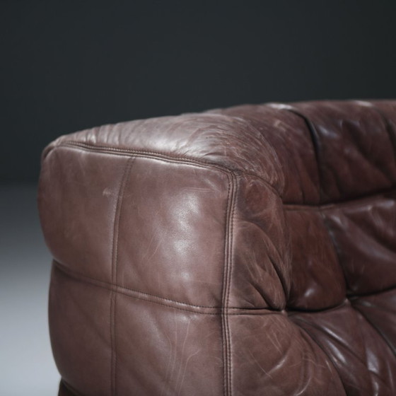 Image 1 of Divano Kashima in pelle vintage del 1982 di Michel Ducaroy per Ligne Roset Francia