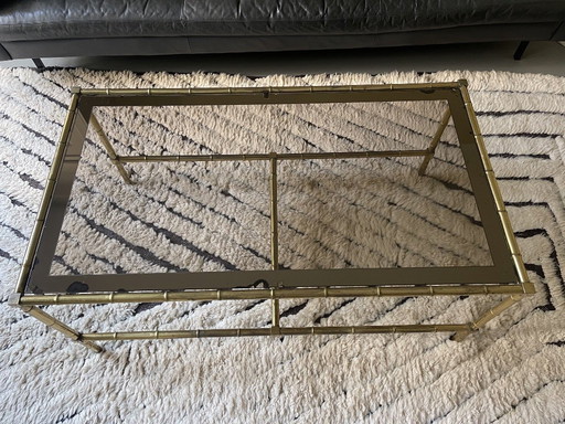 tavolino da caffè in ottone e bambù