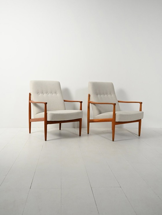 Image 1 of Coppia di poltrone scandinave in teak, anni '50-'60