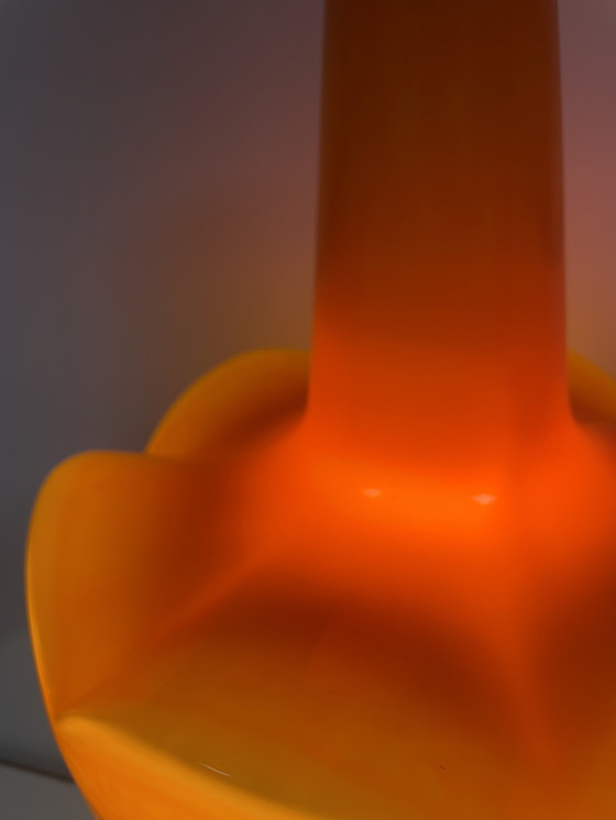 Image 1 of lampe à suspension vintage van Peill & Putzler, verre opalin oranje