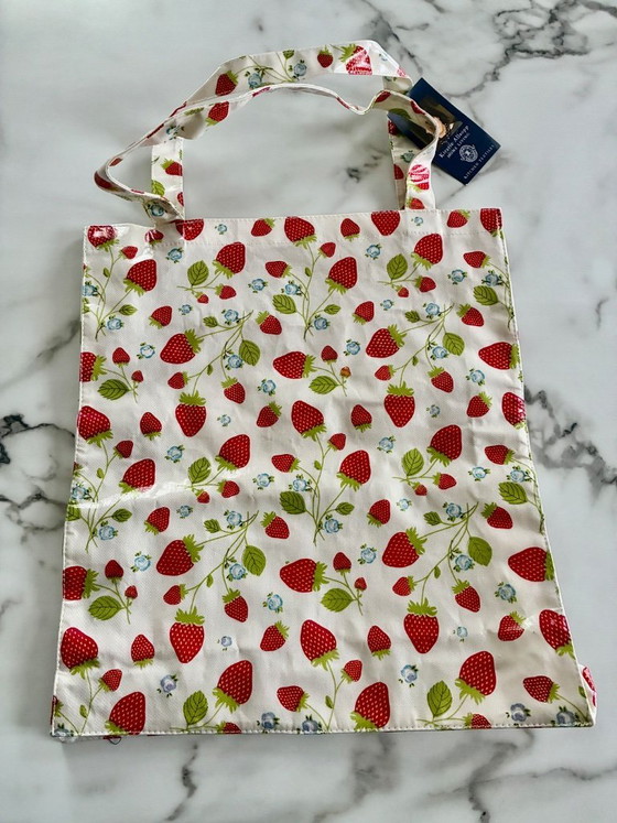 Image 1 of English strawberry tote bag