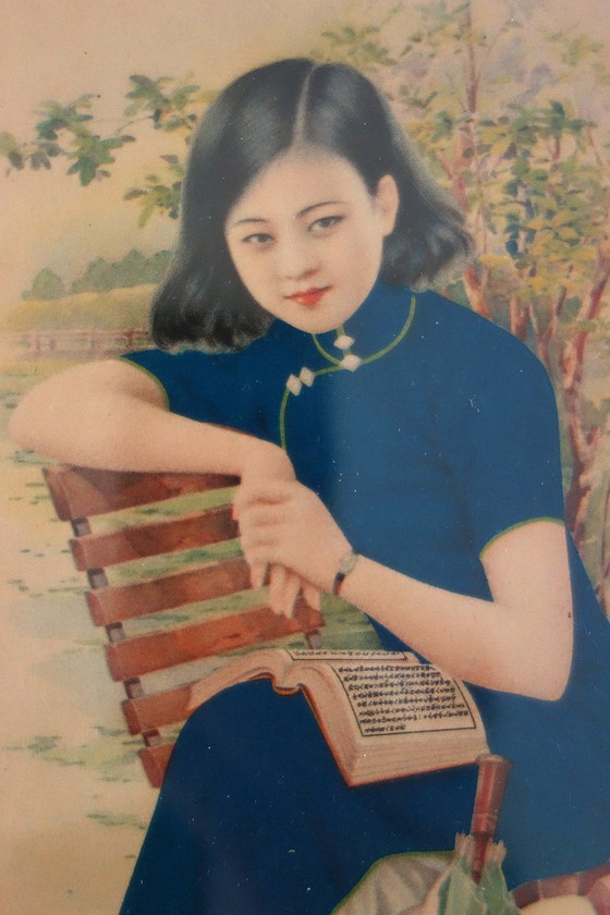 Image 1 of 2 chinesische Werbeplakate im Shanghai-Stil der 1930er Jahre