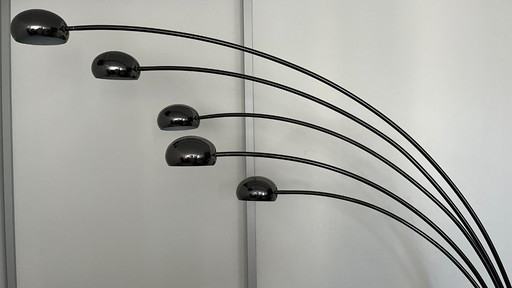 Lampada da tavolo vintage Cottex A-100 "Waterfall" – Mørk krom & Marmor (70'erne)