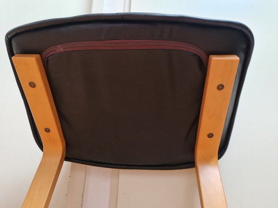 Image 1 of Hocker Poef Voetenbank Leer Vintage Scandinavisch Design