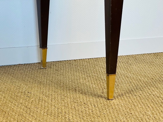 Image 1 of Modernist rosewood dining table with chevron marquetry, 1950
