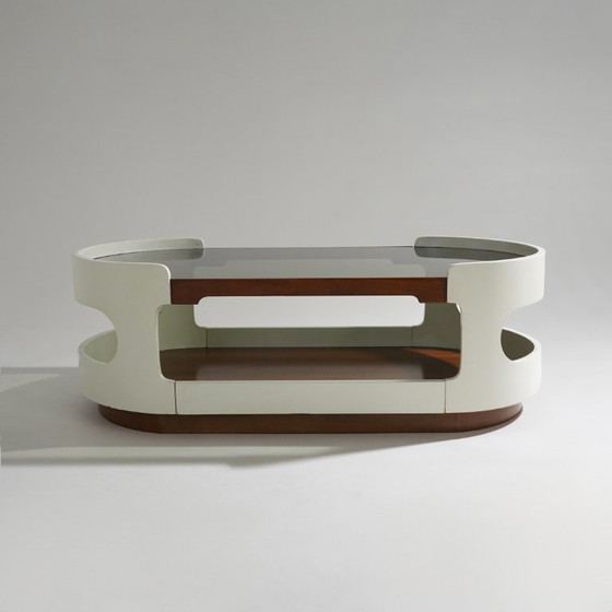 Couchtisch aus Holz und Glas im Space-Age-Stil, 1970er Jahre – Couchtische (photo 2 of 14)