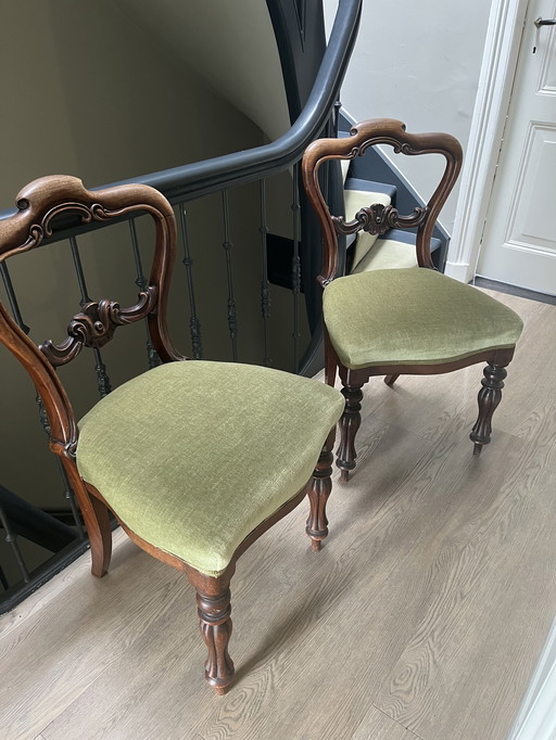 Brocante stoelen ( mahonie hout)