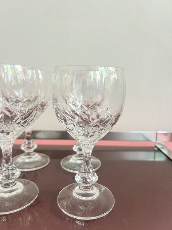 6x Vintage Geslepen Kristal Wijnglas – Glazen & Karaffen, Crystal (photo 8 of 8)