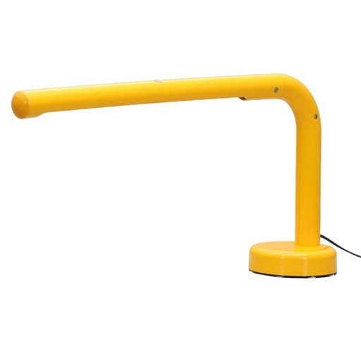 Lámpara de escritorio amarilla de la era espacial Tuben Lamp de Anders Pehrson para Ateljé Lyktan Suecia años 70