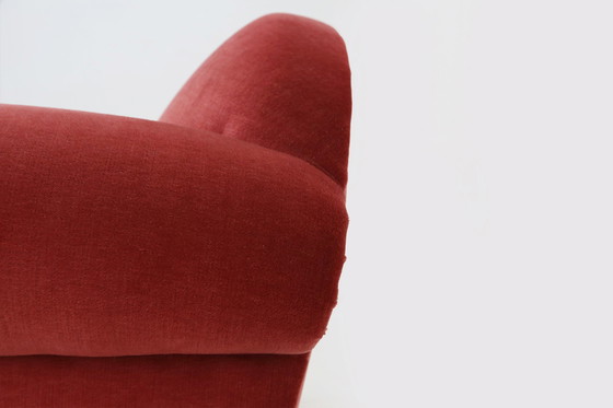 Image 1 of Ensemble de 3 fauteuils en velours rouge Art déco, années 1930