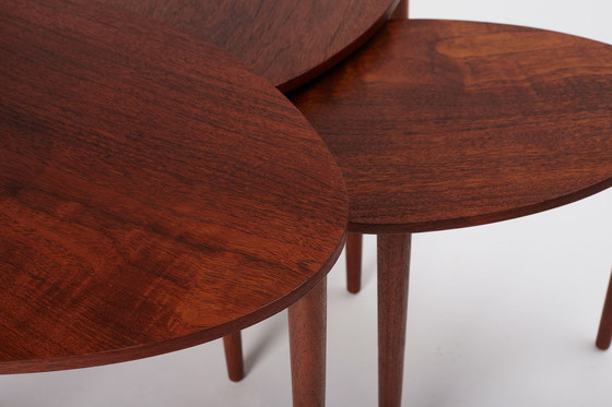 Image 1 of Set of Three Nesting Tables by Beder Trædrejeri, Denmark 1960s