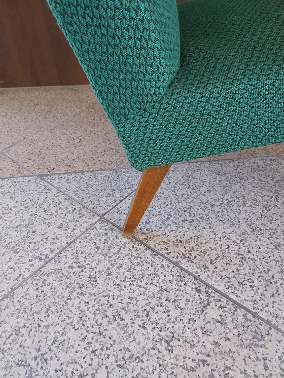 Image 1 of 1 x Satz 2 Tschechische Sessel aus grünem Stoff 1960er Jahre