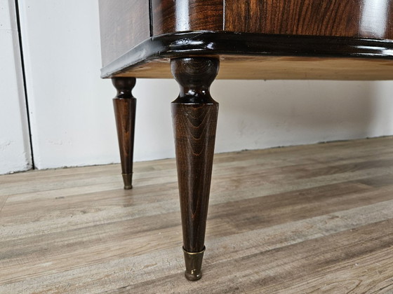 Image 1 of Commode Art déco des années 1950 en ronce de noyer