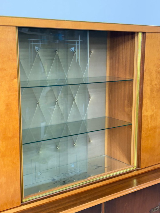 Image 1 of Buffet haut / meuble bar / vaisselier / vaisselier / armoire style années 50