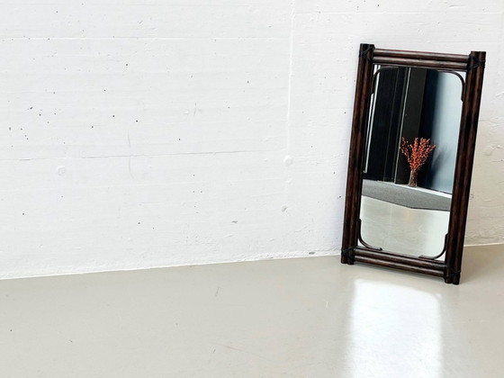 Image 1 of Mid - Century mirror made of bamboo, Italy 1950s