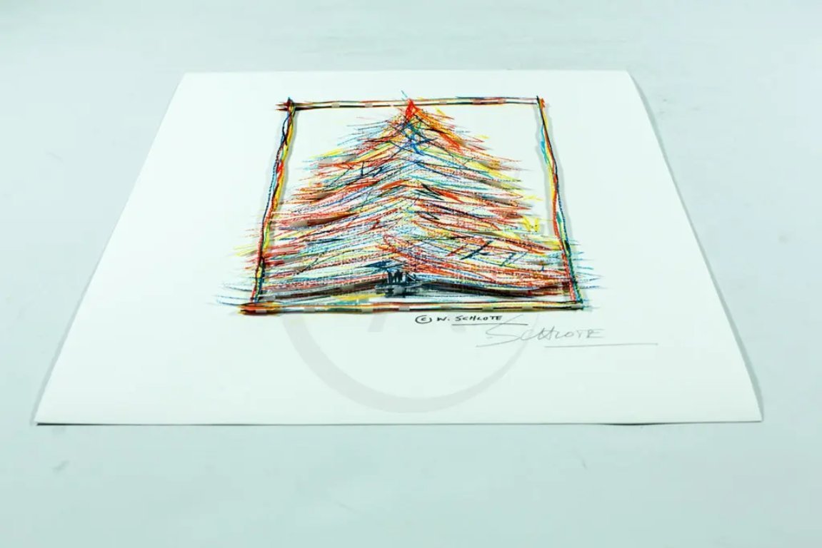 Schlote, Wilhelm - Colored pencil Christmas tree - 3D construction