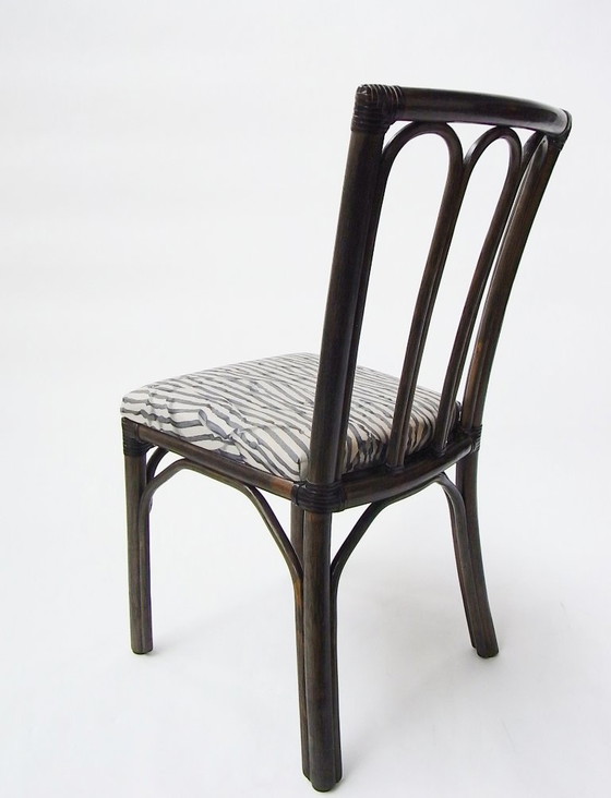 Image 1 of Eetkamerstoelen (6) gemaakt van rotan en bamboe door McGuire, VS, jaren 70