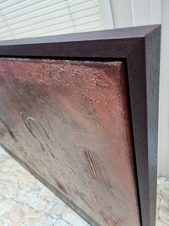 Image 1 of Frances Eckhardt - Hedendaagse kunst abstract figuratief schilderij structuur metallics 100x150 cm