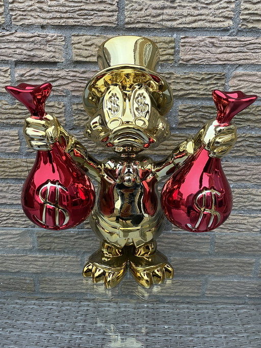 Scrooge McDuck pop art image gold money bag