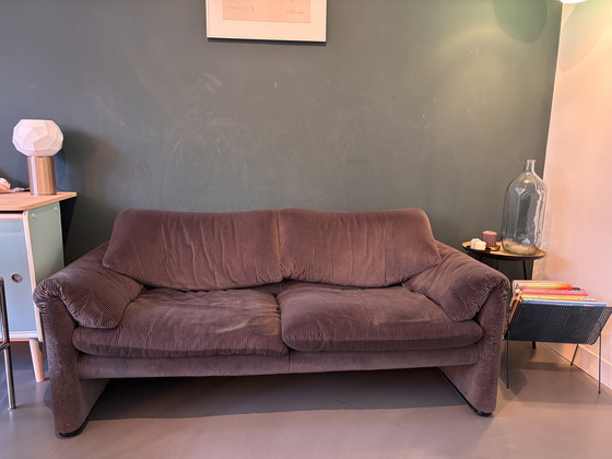 Image 1 of Divano a due posti Cassina Maralunga vintage - Velluto marrone