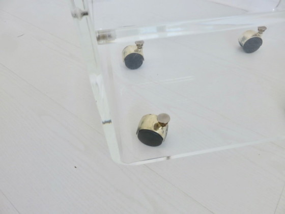 Image 1 of Large plexiglass table by David Lange for "Les Invisibles du Marais", 80s