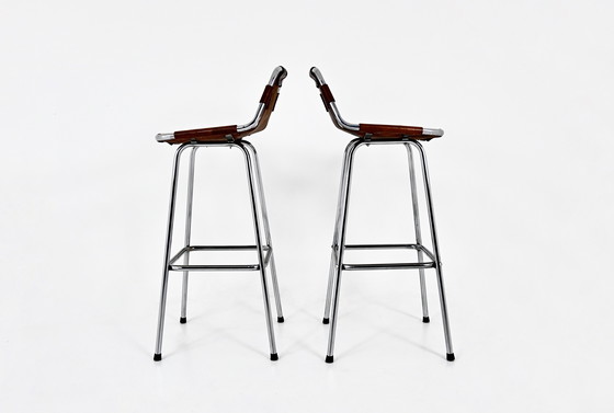 Image 1 of Les Arcs Stools by Charlotte Perriand, 1960s, Set of 2