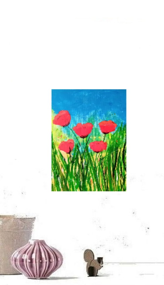 Image 1 of Blumenmalerei Mohnblumen