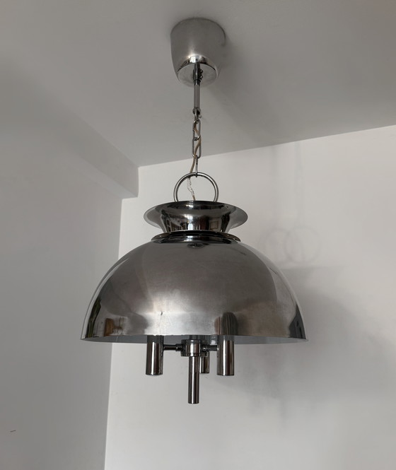 Image 1 of Space Age verchroomde kroonluchter 70's design