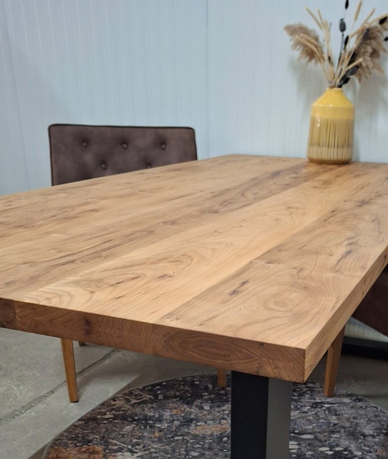 Image 1 of Handmade dining table made of solid elm wood 200x90cm