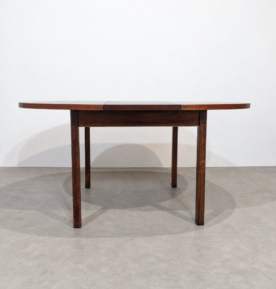 Tavolo da pranzo rotondo allungabile in palissandro, Mid-Century, anni '60-'70 – Tavoli da pranzo, Legno (photo 10 of 10)
