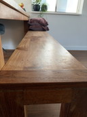 Teakhouten tafel met bank