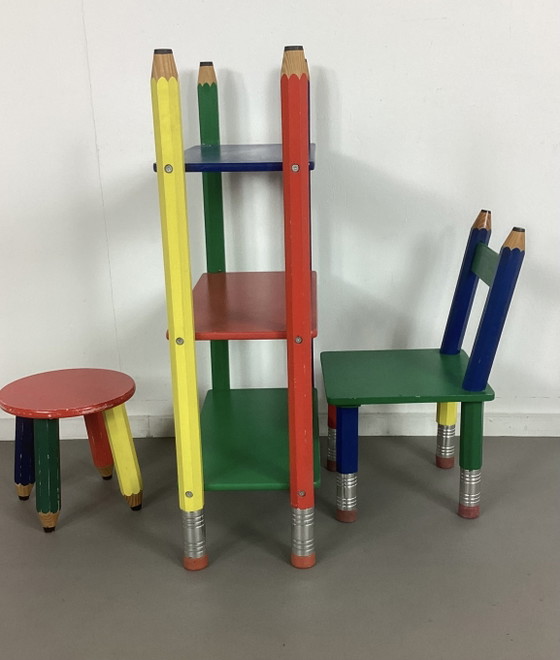 Set vintage postmoderno per bambini di Pierre Sala – Scaffali a muro, Wood, Metal (photo 3 of 7)