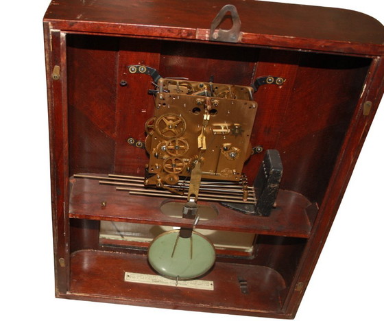Image 1 of Reloj de pared antiguo de madera – Reloj de péndulo francés con sonería Westminster