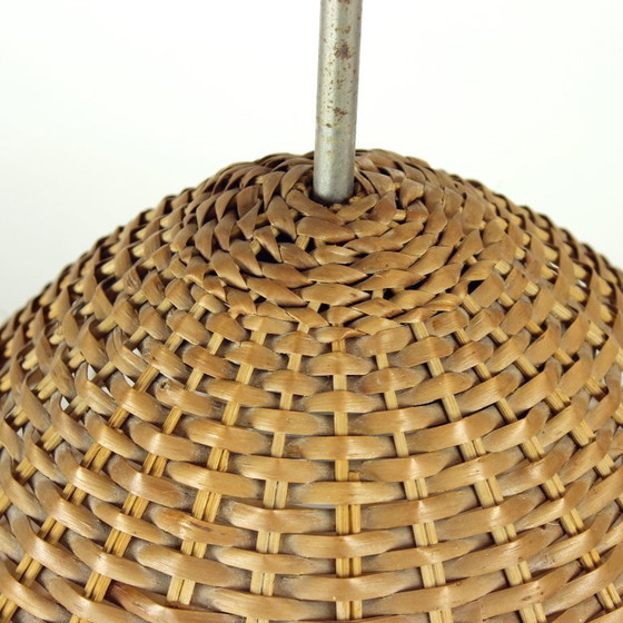 Image 1 of Lampada da soffitto vintage in rattan, Cecoslovacchia, anni '60