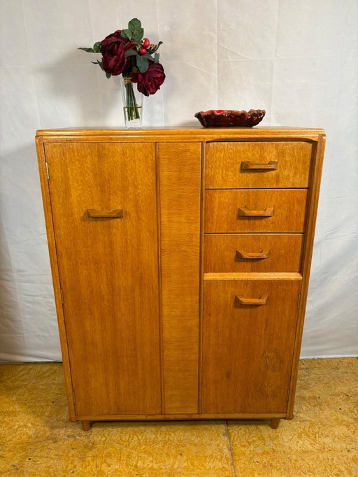 Mid-Century Retro Vintage Oak Compactum Gentleman’s Wardrobe by G Plan E. Gomme c.1950–1960   Gold Stamp • Space-Saving Design •