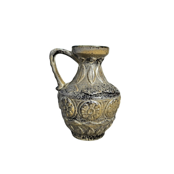 Image 1 of Vase Bay Keramik 77 17 anse, vase Bodo Mans gris clair vintage milieu du siècle