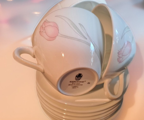 Image 1 of Tapio Wirkkala design 14x Bone Ch. W. porselein vaatwasmachine bestendige set koffie| thee Tryst van Wedgwoo