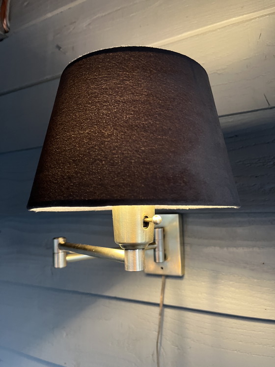 Image 1 of Lampe murale pivotante Vintage Golden Solid Brass Hollywood Regency
