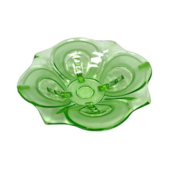 Image 1 of Jardinera/fuente para servir de cristal verde estilo Art Déco, Walther Glas, Irene, Alemania, 1960.