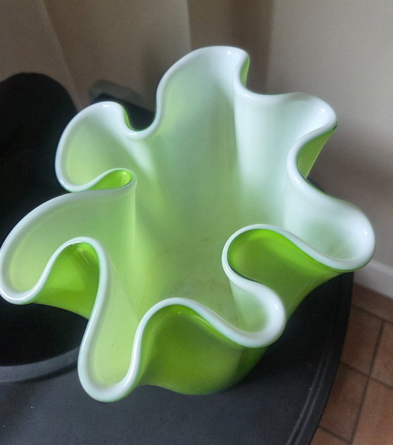 Image 1 of Green Murano glass vase 1960s style