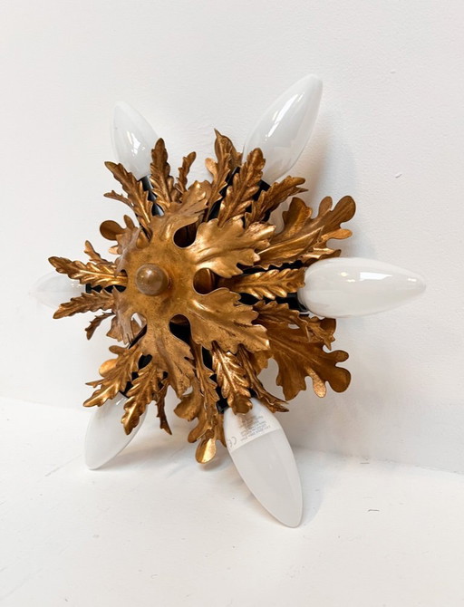 Florentine ceiling or wall lamp attributed to Banci Firenze, 1960s