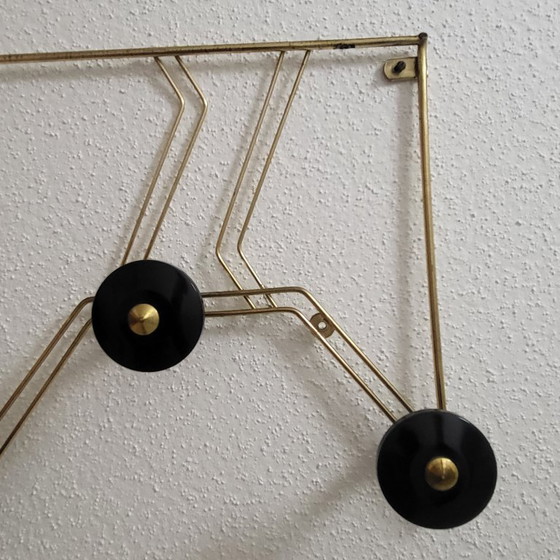 Image 1 of Coat rack, 1950s design coat rack, mirror and brass