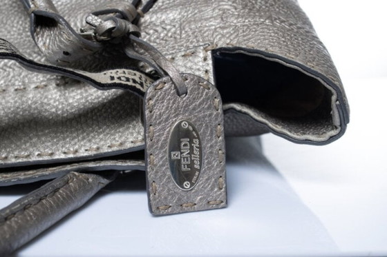 Image 1 of Fendi, silver selleria grand borhese leather handbag