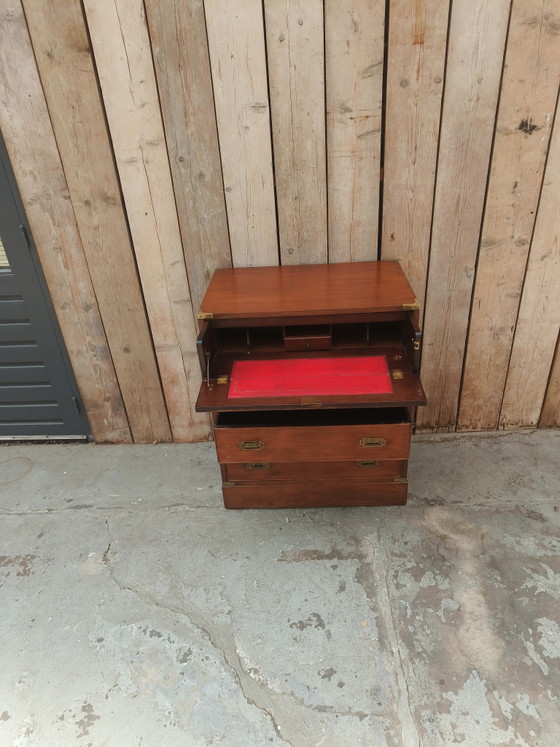 Cassettiera da scrivania antica vintage della Marina Militare Inglese – Scrivanie, Leather, Wood (photo 4 of 15)