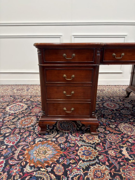 Scrivania da partner Chesterfield inglese classica – Mobili, Leather, Wood (photo 9 of 21)