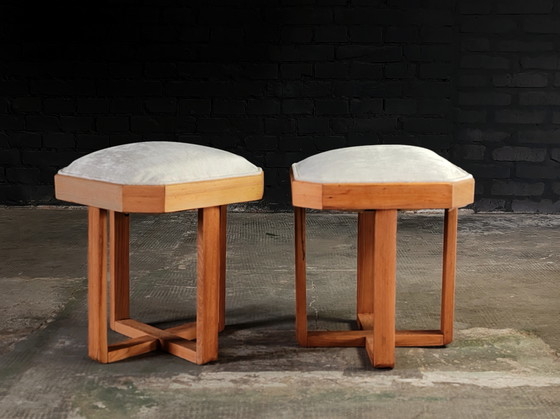 Image 1 of Pair of italian Art Deco stools from 1920s
