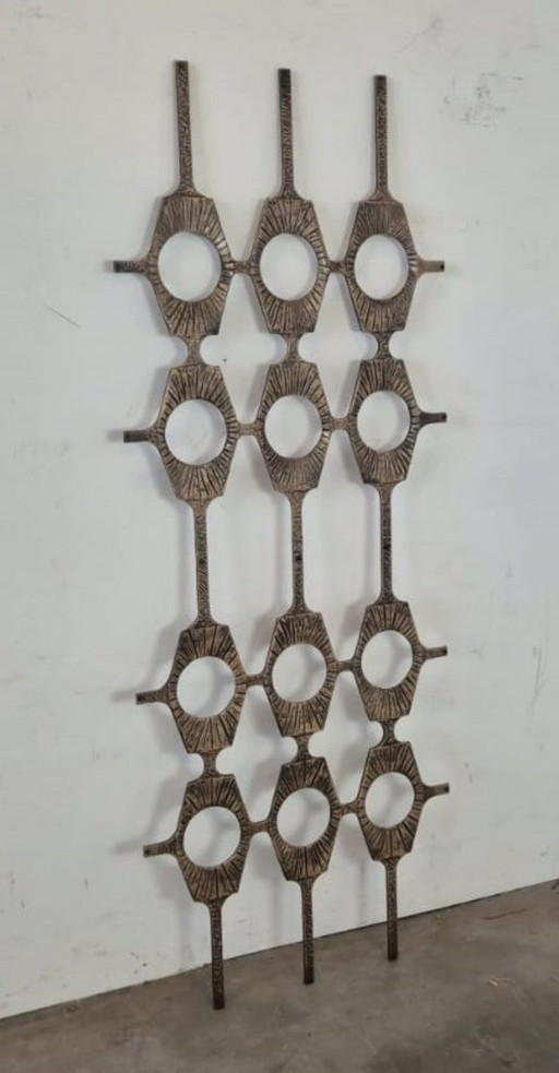 Brutalist wall sculpture