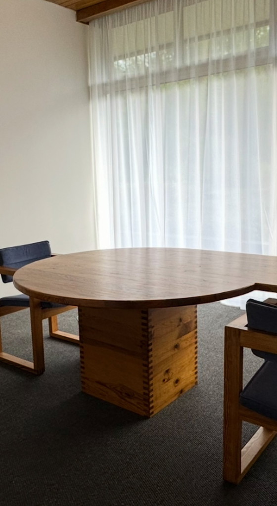 Image 1 of Vintage office table or diningtable ´Ate van Apeldoorn’ with 4 chairs