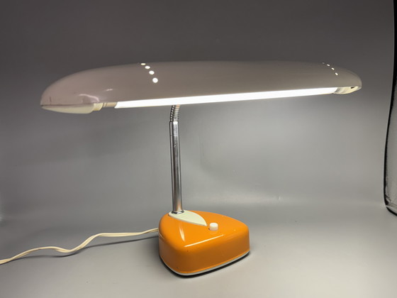 Image 1 of Zeldzame Matsushita / National tafellamp – model FS-193E – beige/oranje – 1970