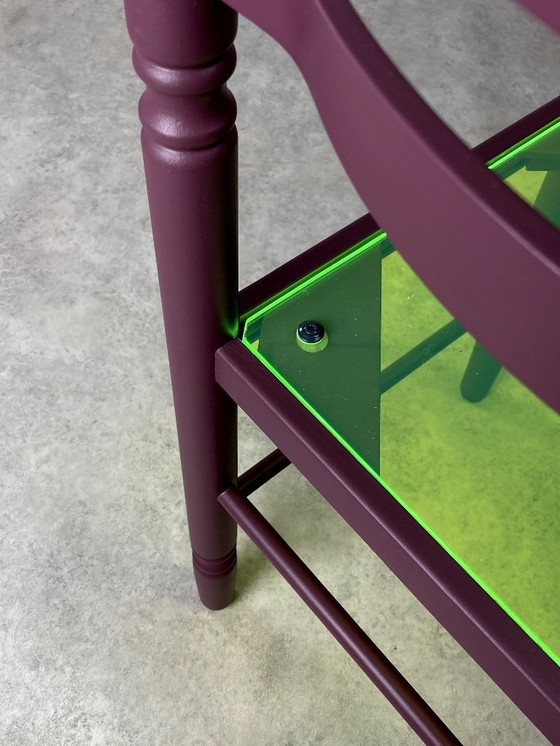 Image 1 of Aubergine bistrostoelen met plexiglas